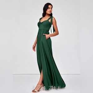 Azazie Sante dress in Pine (forest green)
